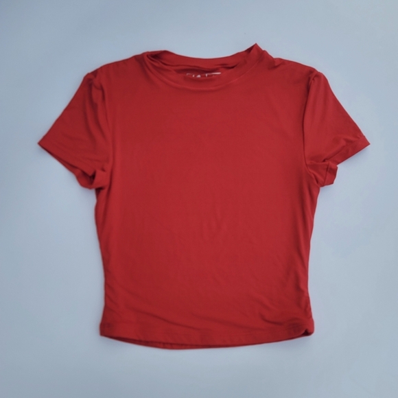 Pedigree ButterSoft Baby Tee Crop Top | Red - Picture 1 of 9